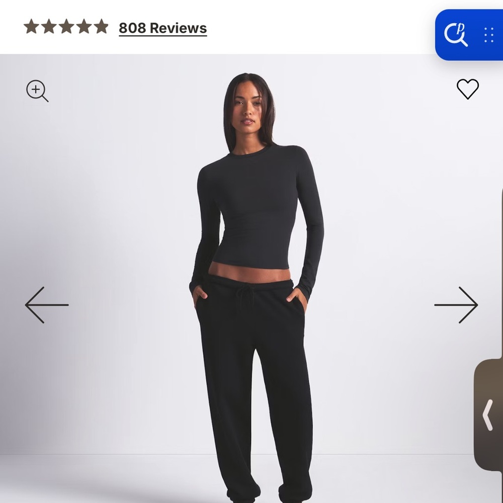 SKIMS Cotton Fleece Classic Jogger Onyx NWT XS NWT